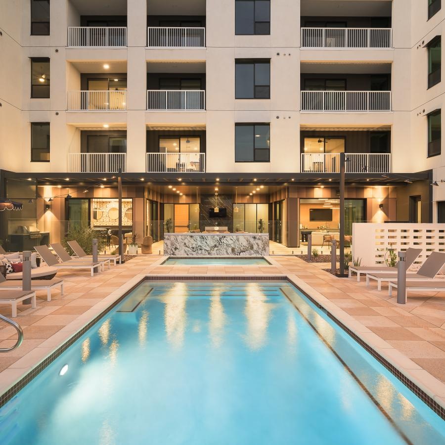 pool area beside building